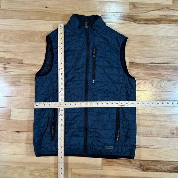 FREE COUNTRY Size Medium Blue Sleeveless Pockets Quilted Puffer Full Zip Vest - Picture 2 of 4
